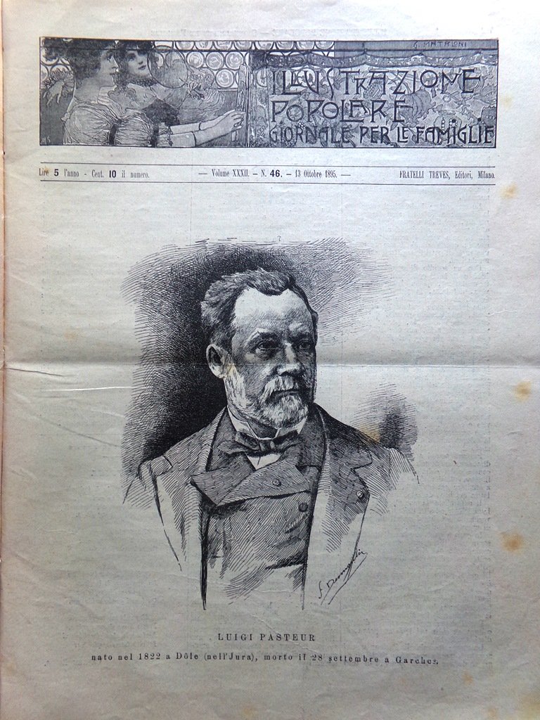 L'Illustrazione Popolare 13 Ottobre 1895 Morte di Louis Pasteur Cossa …