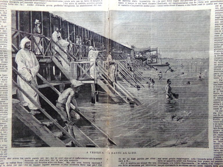 L'illustrazione Popolare 14 Luglio 1889 Lucomagno Lido Venezia Schiavitù Parigi