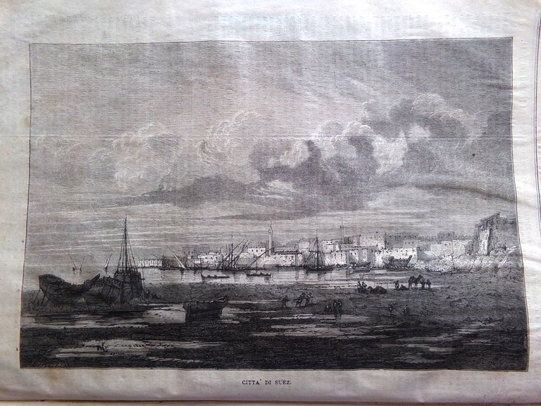 L'illustrazione Popolare 14 Novembre 1869 Suez Porto Said Stephenson Fuoco …