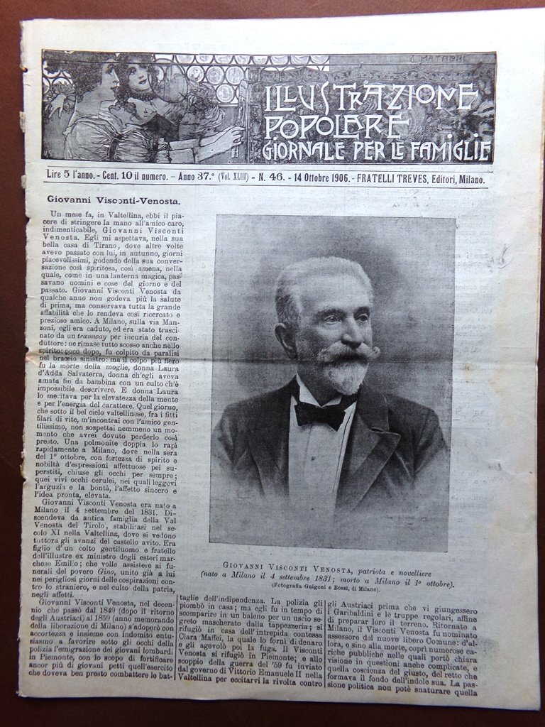 L'illustrazione Popolare 14 Ottobre 1906 Visconti Venosta Gasparo Salò Castello