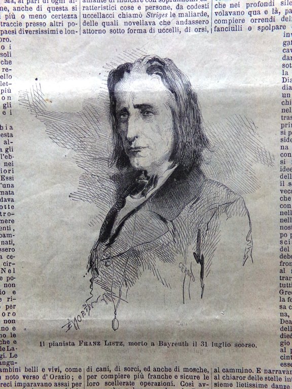 L'illustrazione Popolare 15 Agosto 1886 Morte Franz Liszt Strega Strada …