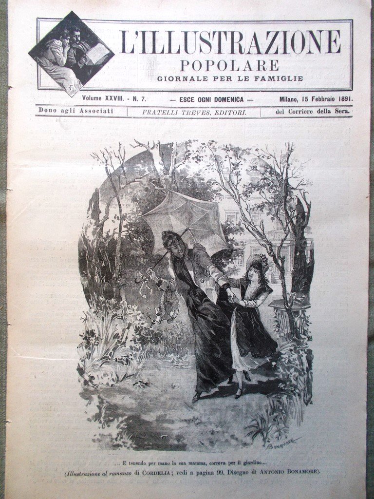 L'illustrazione Popolare 15 Febbraio 1891 Crispi Mascagni Astronomia Duomo Polo