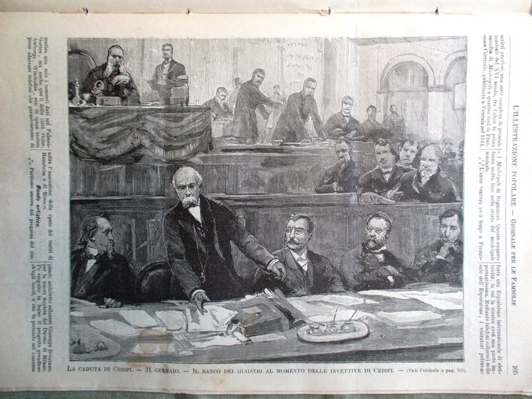 L'illustrazione Popolare 15 Febbraio 1891 Crispi Mascagni Astronomia Duomo Polo