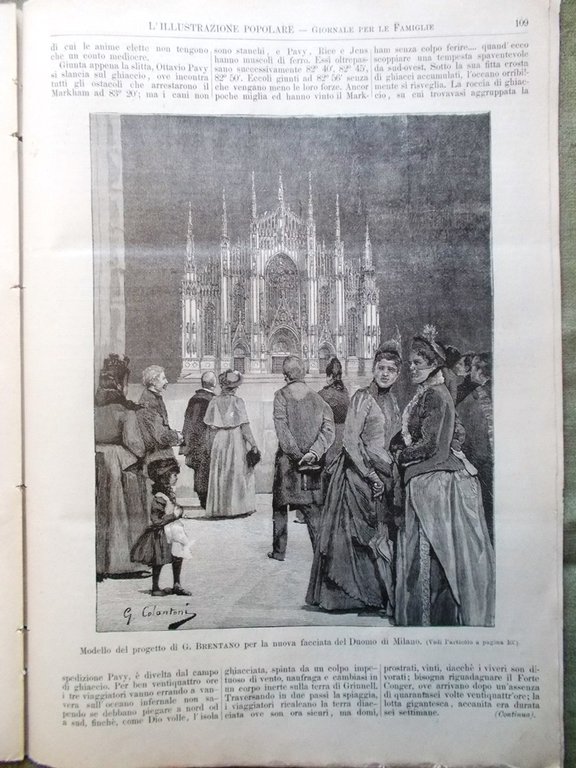 L'illustrazione Popolare 15 Febbraio 1891 Crispi Mascagni Astronomia Duomo Polo