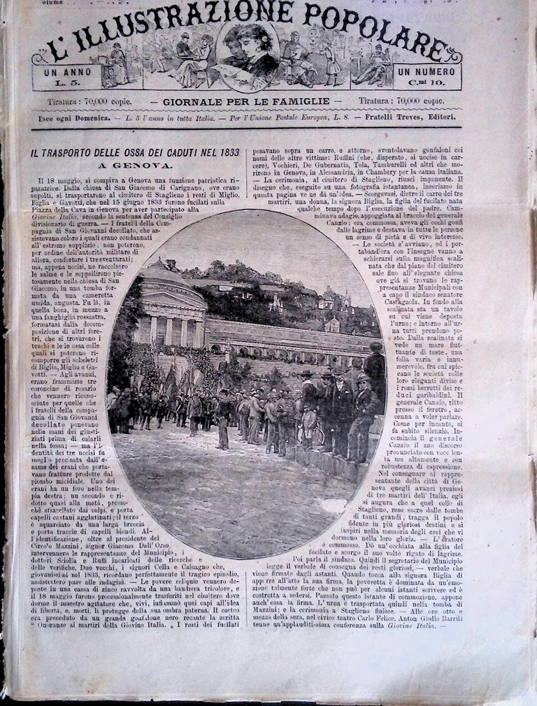 L'Illustrazione Popolare 15 Giugno 1890 Antonio Padova Bellini Ventimiglia Roma