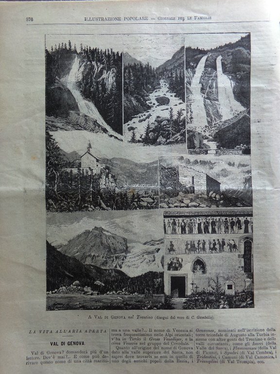 L'Illustrazione Popolare 15 Giugno 1902 Val di Genova Scavi Foro …