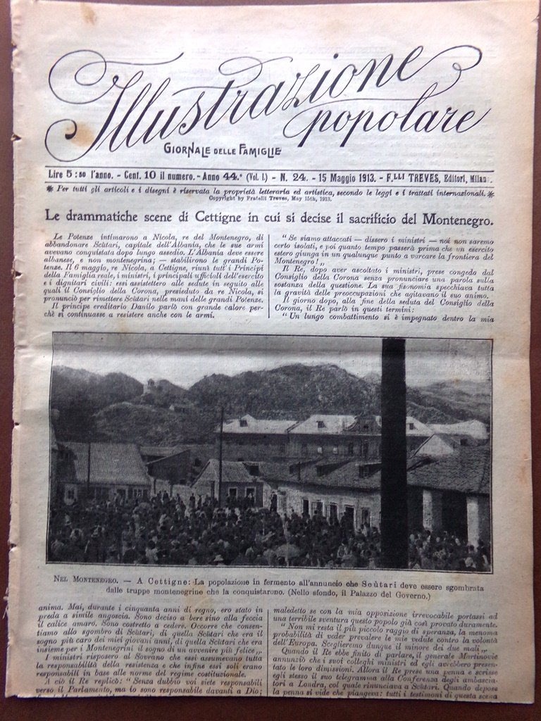 L'Illustrazione Popolare 15 Maggio 1913 Cettigne Scutari Leptis Magna Lamartine