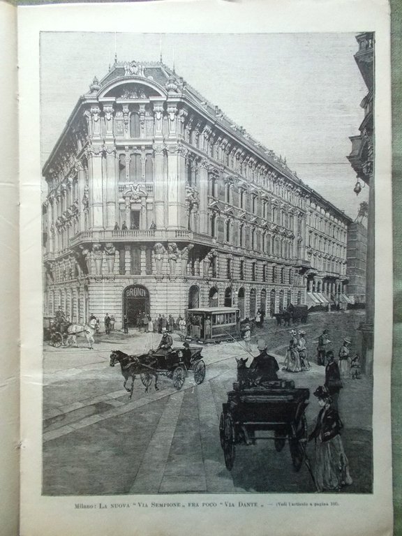 L'illustrazione Popolare 15 Marzo 1891 Via Dante Milano Saint-Bon Tor …