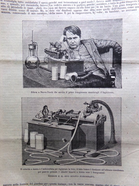 L'illustrazione Popolare 15 Settembre 1889 Edison Fonografo Re Umberto a …