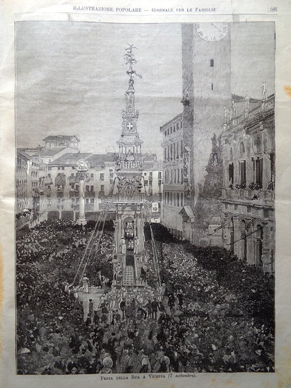 L'Illustrazione Popolare 15 Settembre 1901 Festa Rua a Vicenza Colle …