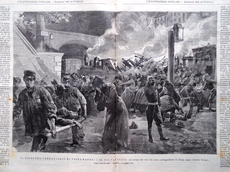 L'illustrazione Popolare 16 Agosto 1891 Goffredo Mameli Disastro di Saint-Mandé