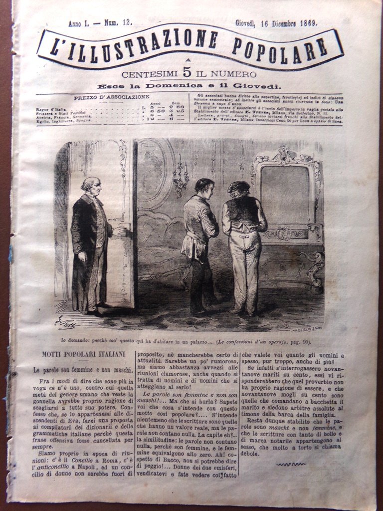 L'illustrazione Popolare 16 Dicembre 1869 Arkwright Sponde del Danubio Piramidi