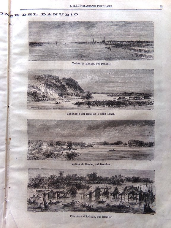 L'illustrazione Popolare 16 Dicembre 1869 Arkwright Sponde del Danubio Piramidi