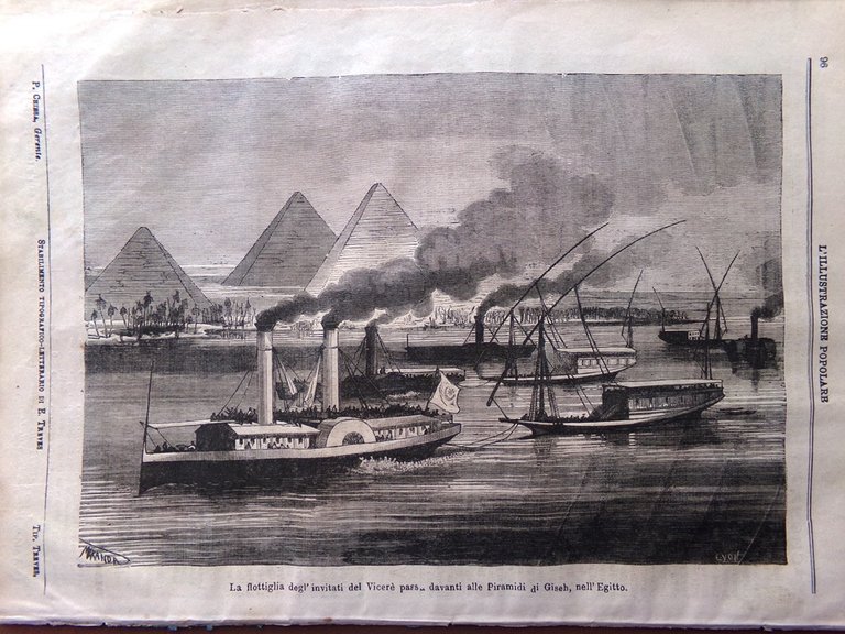 L'illustrazione Popolare 16 Dicembre 1869 Arkwright Sponde del Danubio Piramidi