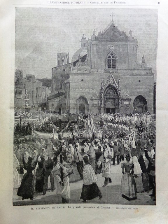 L'Illustrazione Popolare 16 Dicembre 1894 Processione Messina Bordighera Mentone