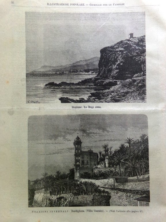 L'Illustrazione Popolare 16 Dicembre 1894 Processione Messina Bordighera Mentone