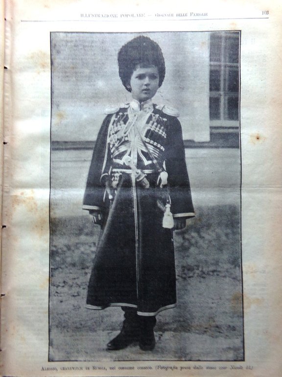 L'Illustrazione Popolare 16 Gennaio 1913 Aleksej Romanov Libia De Amicis …