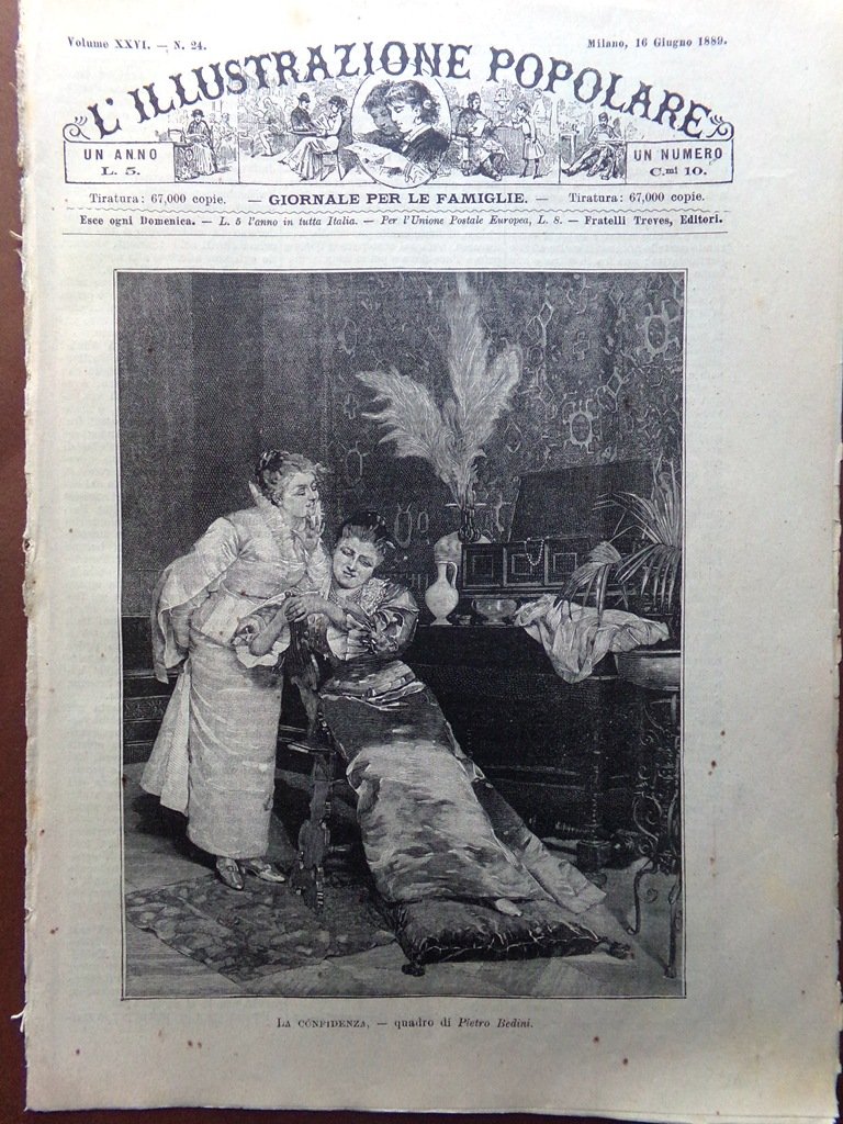 L'illustrazione Popolare 16 Giugno 1889 Re Umberto a Berlino Beranger …