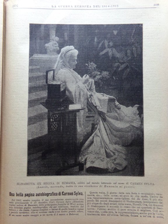 L'Illustrazione Popolare 16 Marzo 1916 WW1 Battaglia Verdun Carmen Sylva …