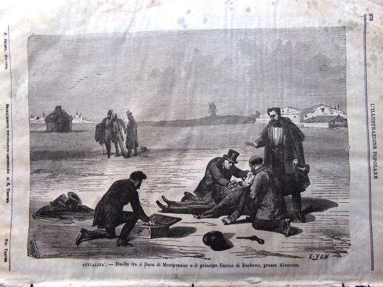 L'illustrazione Popolare 17 Aprile 1870 Duello di Alcorcon Cadice Pasqua …