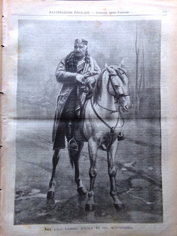 L'Illustrazione Popolare 17 Aprile 1913 Dardanelli Garian Nicola Montenegro Arte