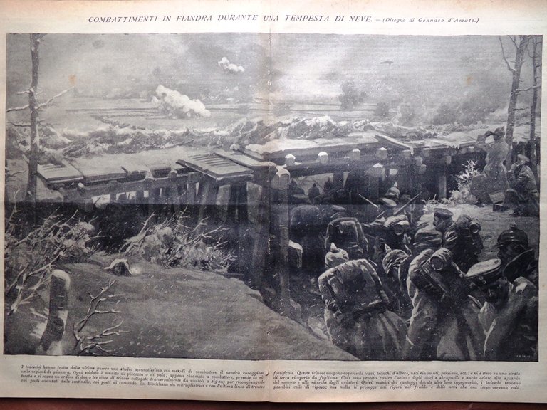 L'Illustrazione Popolare 17 Dicembre 1914 WW1 Lille Dixmude Lotta nelle …