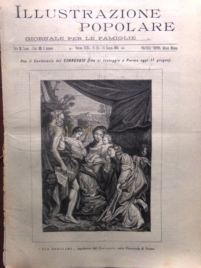 L'Illustrazione Popolare 17 Giugno 1894 Centenario Correggio Processo Banca Roma