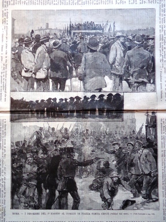 L'illustrazione Popolare 17 Maggio 1891 Esposizione Giocattoli Disordini di Roma