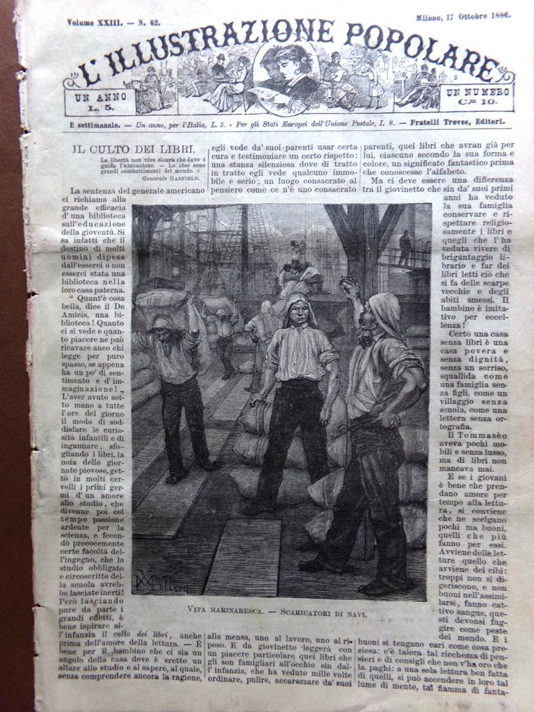 L'illustrazione Popolare 17 Ottobre 1886 Tromba Marina Teatro Roma Culto …