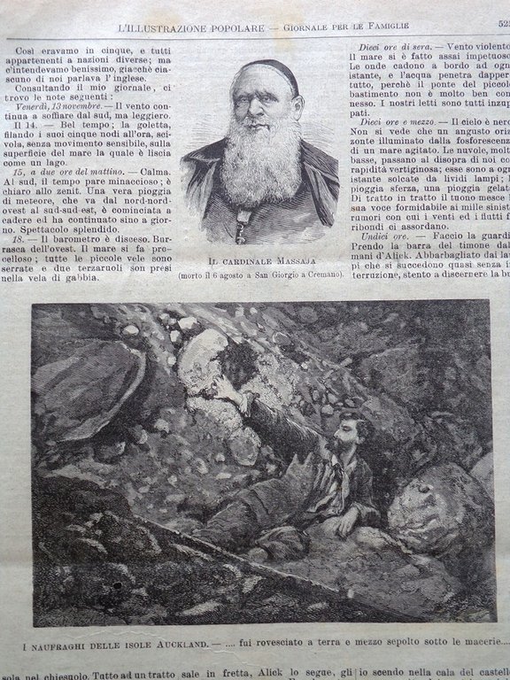 L'illustrazione Popolare 18 Agosto 1889 Morte Benedetto Cairoli Massaja Parigi