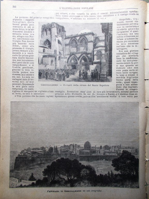 L'illustrazione Popolare 18 Aprile 1886 Metastasio Gerusalemme Gudula Bruxelles