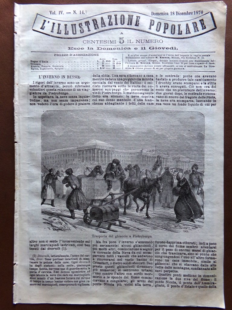 L'illustrazione Popolare 18 Dicembre 1870 Isola Elba Forti Parigi Inverno …