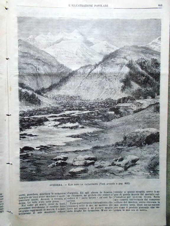 L'illustrazione Popolare 18 Dicembre 1881 Catastrofe Elm Mantegazza Cattaro Pope