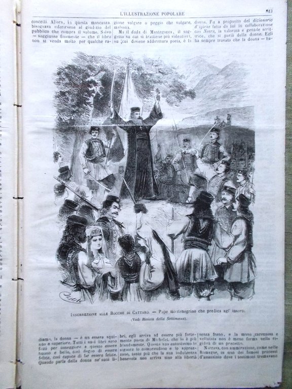 L'illustrazione Popolare 18 Dicembre 1881 Catastrofe Elm Mantegazza Cattaro Pope