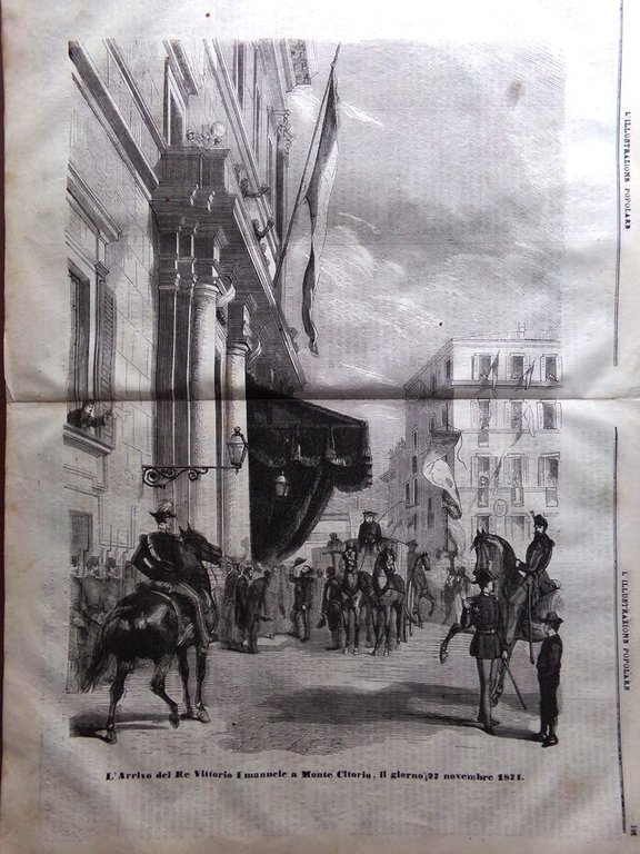 L'Illustrazione Popolare 18 Gennaio 1872 Vittorio Emanuele a Montecitorio Frejus