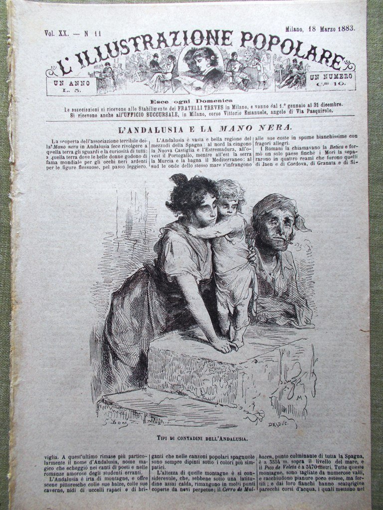 L'illustrazione Popolare 18 Marzo 1883 Andalusia Mazzini Nievo Galileo Algeria