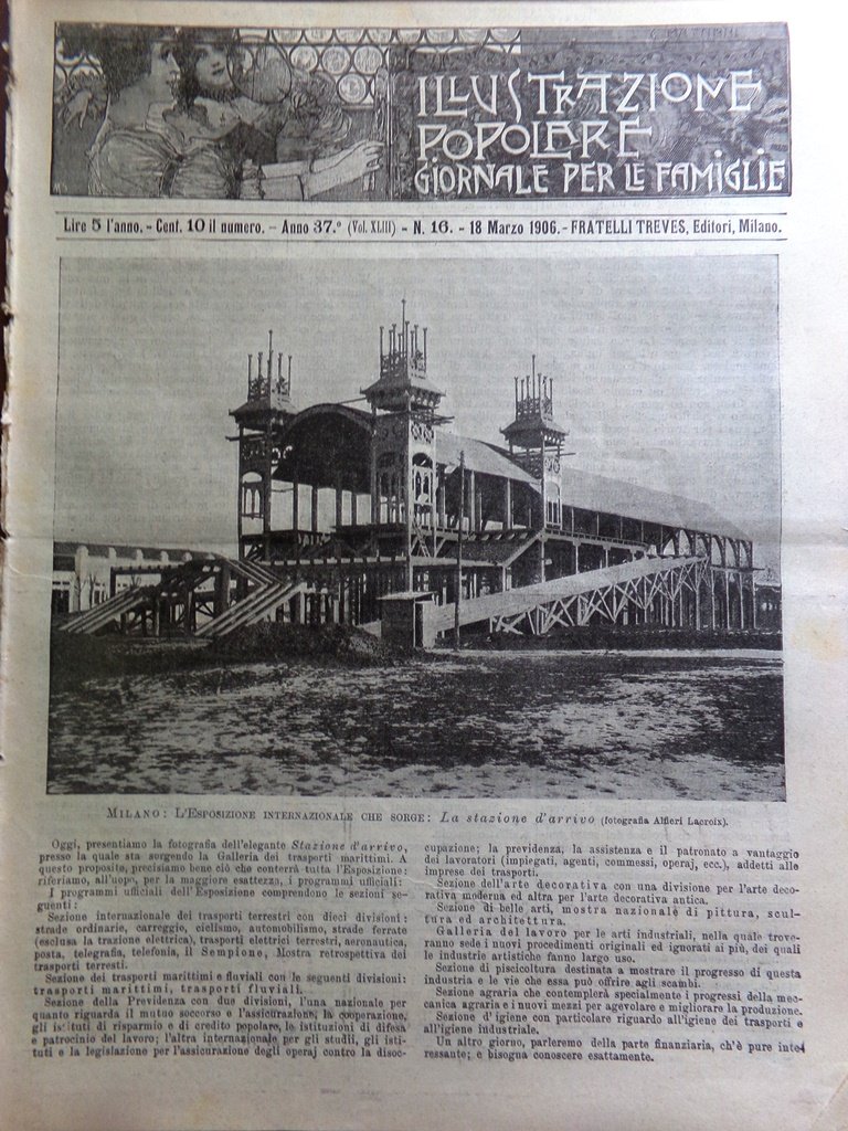 L'illustrazione Popolare 18 Marzo 1906 Misericordia Jessie White Lourdes Verona