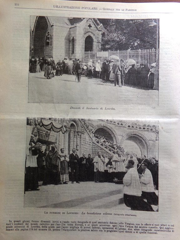 L'illustrazione Popolare 18 Marzo 1906 Misericordia Jessie White Lourdes Verona