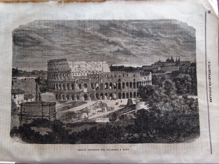 L'illustrazione Popolare 18 Novembre 1869 Stephenson Aquila Colosseo Roma Pietro