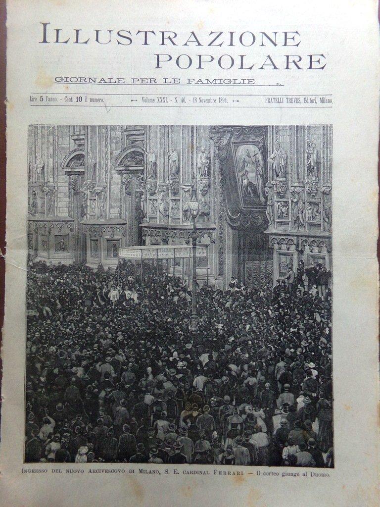 L'Illustrazione Popolare 18 Novembre 1894 Morte Zar Alessandro Regina Margherita