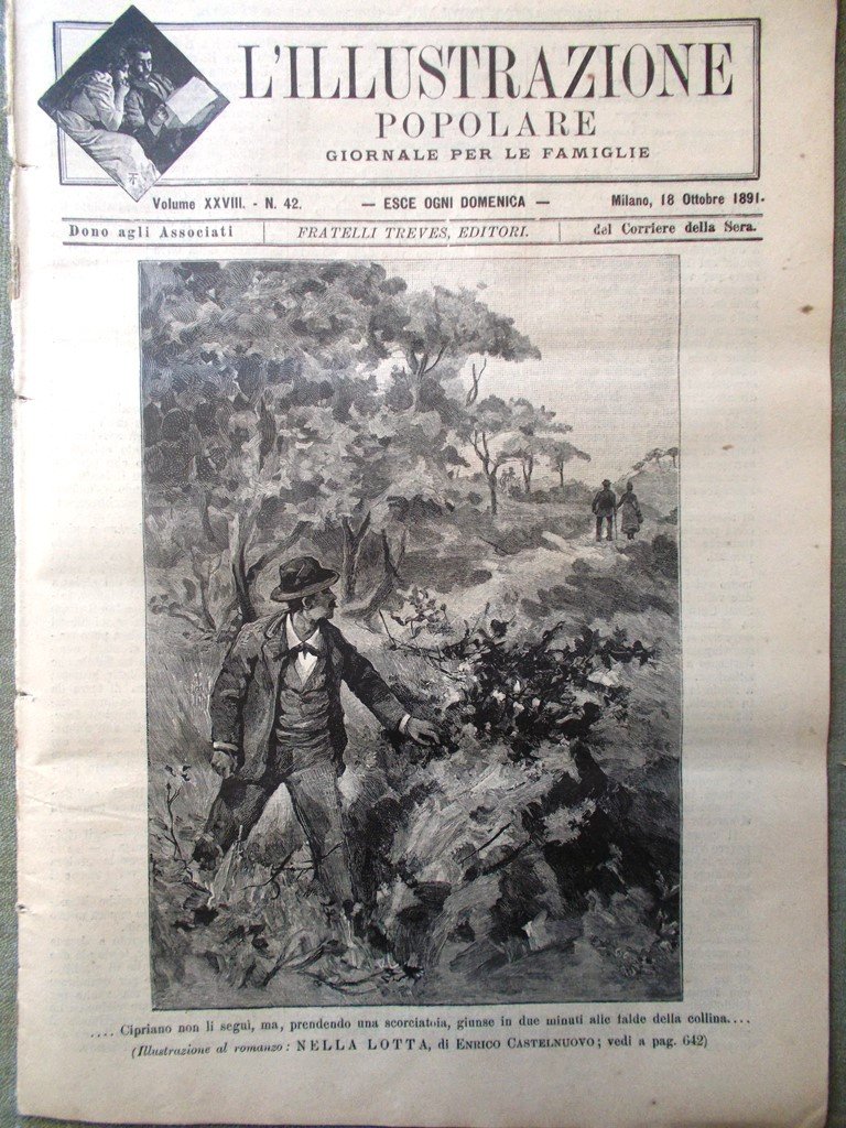 L'illustrazione Popolare 18 Ottobre 1891 Vincenzo Vela Roma Garibaldi Montserrat