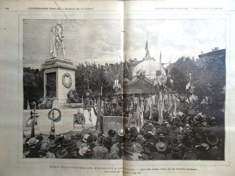 L'illustrazione Popolare 18 Ottobre 1891 Vincenzo Vela Roma Garibaldi Montserrat