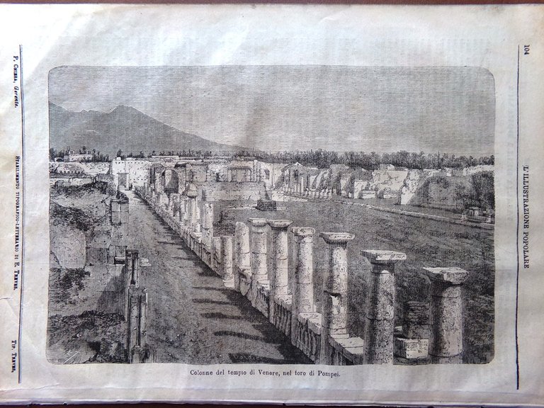 L'illustrazione Popolare 19 Dicembre 1869 Fratelli Montgolfier Scavi Foro Pompei