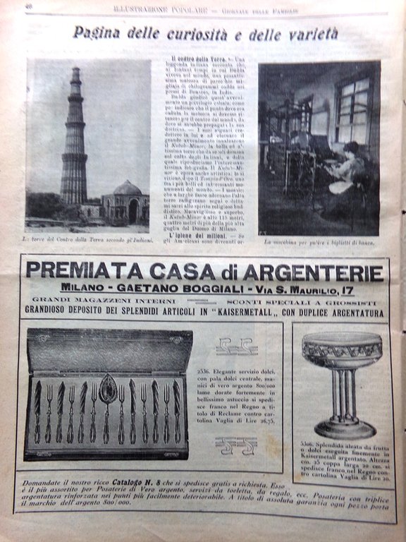 L'Illustrazione Popolare 19 Dicembre 1912 Ascari Boito Pascoli Falò Marche …