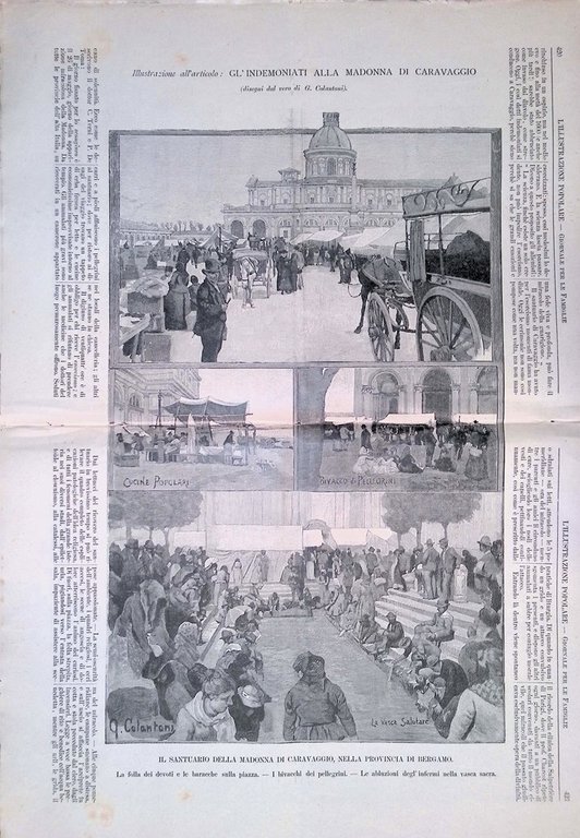 L'Illustrazione Popolare 19 Giugno 1892 Indemoniati Madonna Caravaggio Colombo