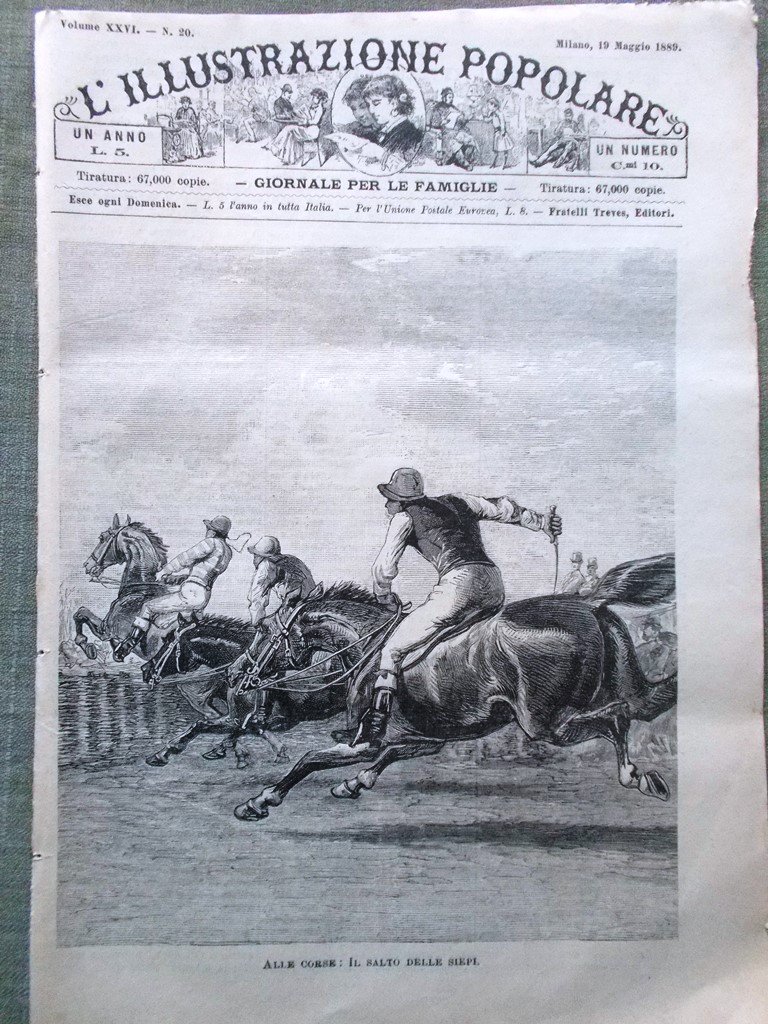 L'illustrazione Popolare 19 Maggio 1889 Esposizione Parigi Corsa Sciara Cavalli
