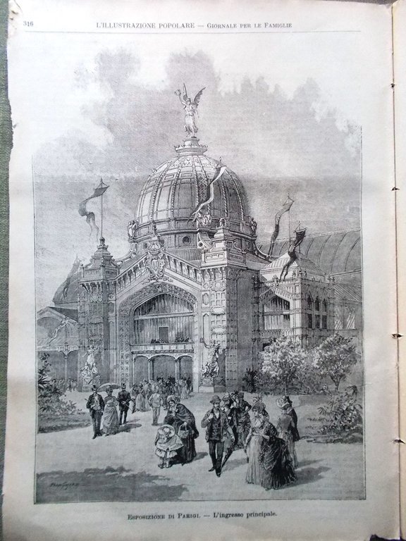 L'illustrazione Popolare 19 Maggio 1889 Esposizione Parigi Corsa Sciara Cavalli