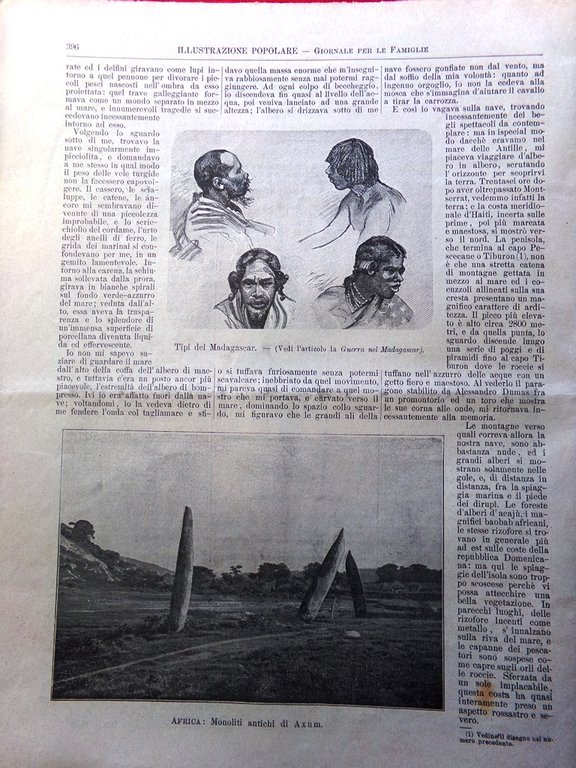 L'Illustrazione Popolare 19 Maggio 1895 Disastro di Bouzey Tanarive Axum …