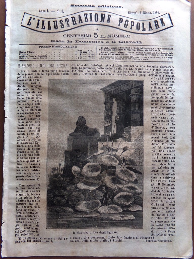 L'illustrazione Popolare 2 Dicembre 1869 Nelombo Canale di Suez Elezioni …