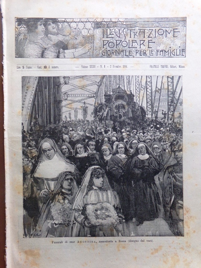 L'Illustrazione Popolare 2 Dicembre 1894 Rubinstein Suor Agostina Cina Giappone